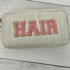 AUTHENTIC STONEY CLOVER LANE LIGHT DENIM WASH "HAIR" POUCH COSMETIC BAG $150